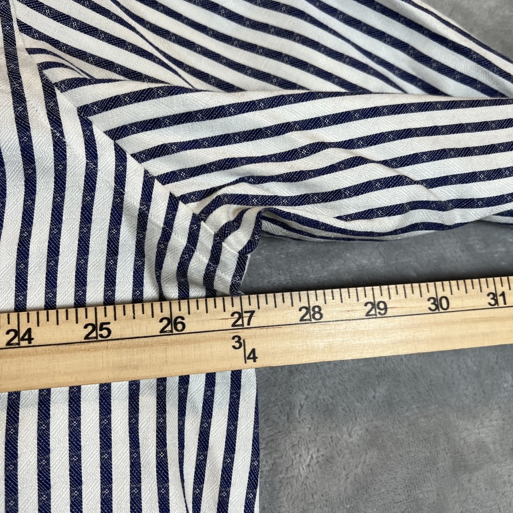 Robert Graham Button Down Shirt Mens 2XL Blue White Striped Jacquard Long Sleeve - Picture 8 of 12